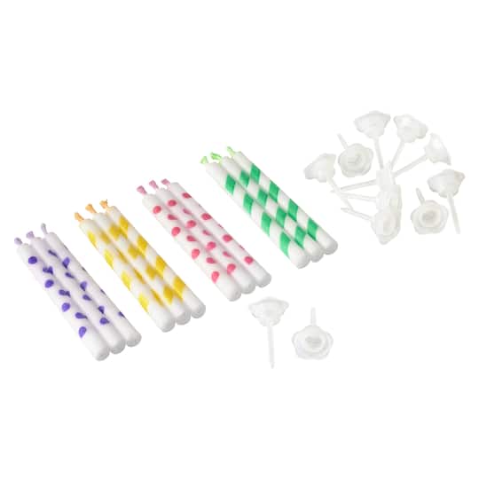 Printed Pastel Color Flame Candles by Makery®